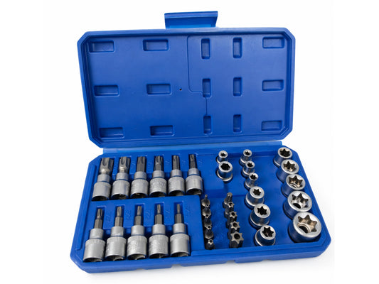 Комплект вложки torx 3/8″ 34 бр. T10-T60 E4-E20 GEBO TOOLS