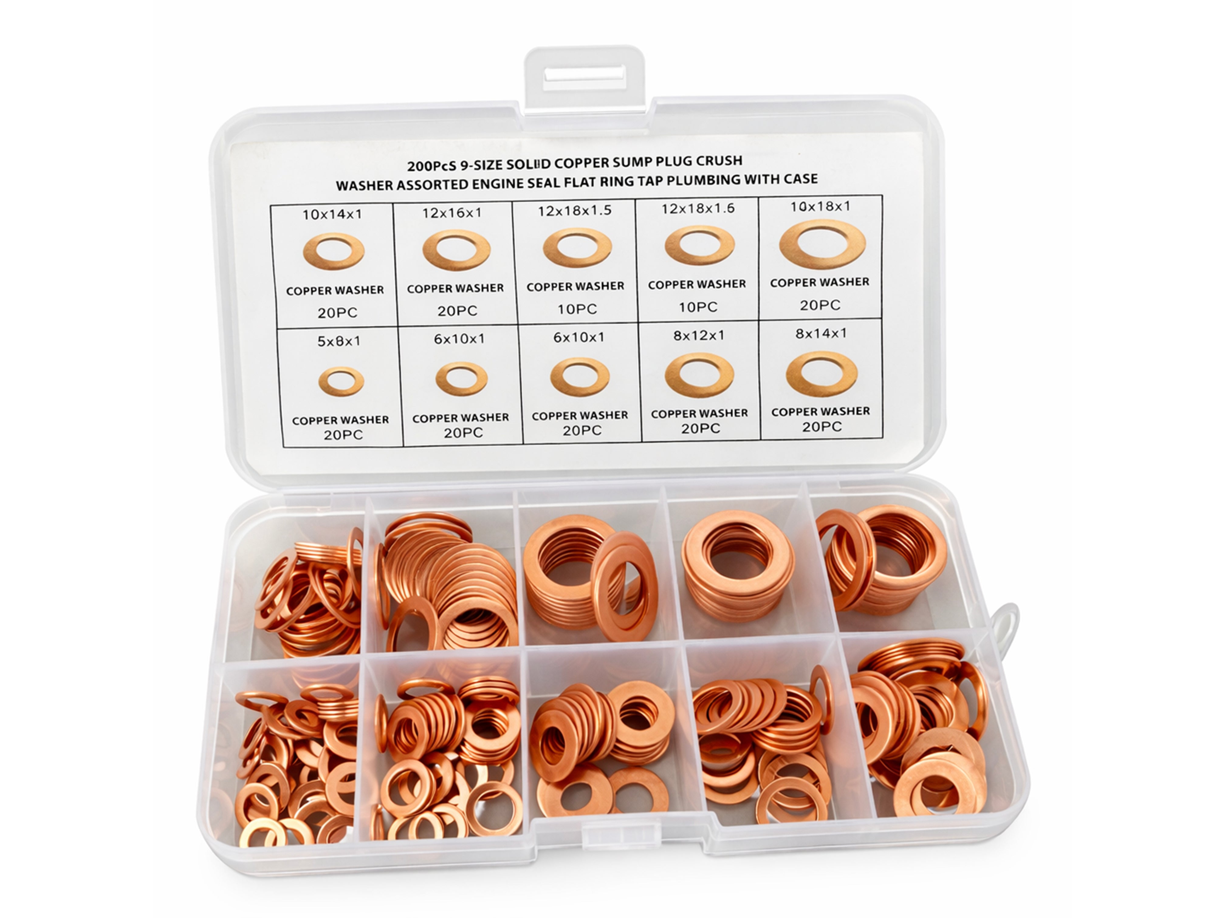 Комплект медни шайби 200 бр. GEBO TOOLS