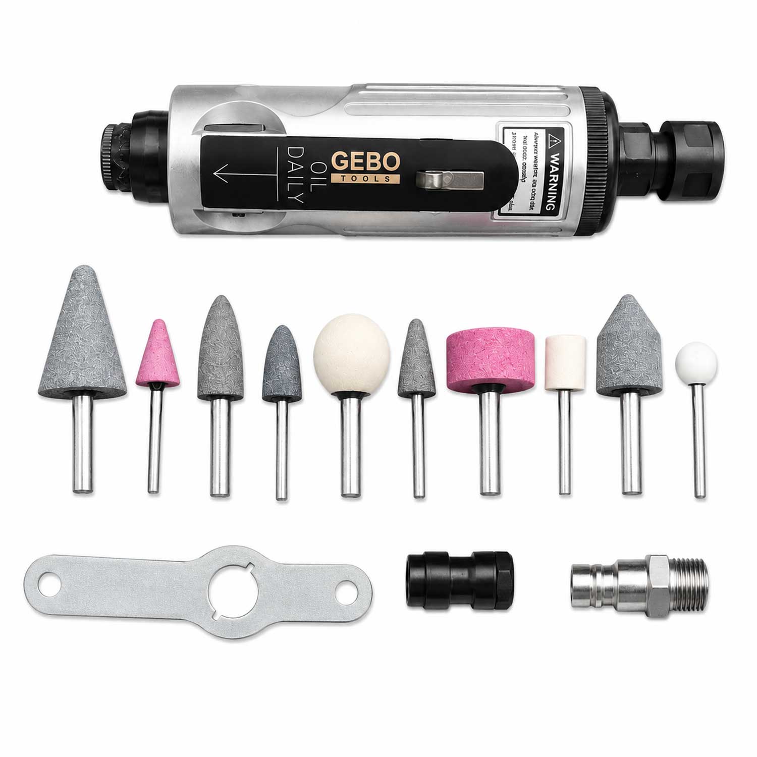 Комплект пневматичен шлайф биакс с аксесоари GEBO TOOLS