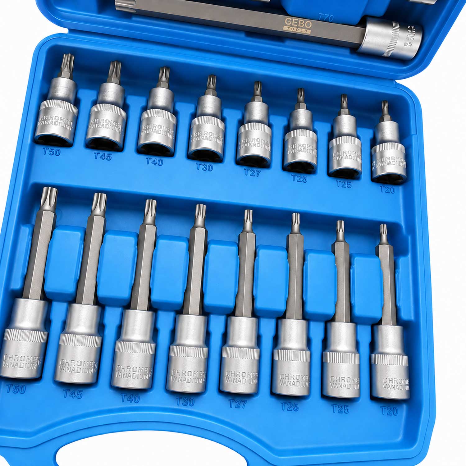 Комплект дълги торкс битове 1/2" 32 броя GEBO TOOLS