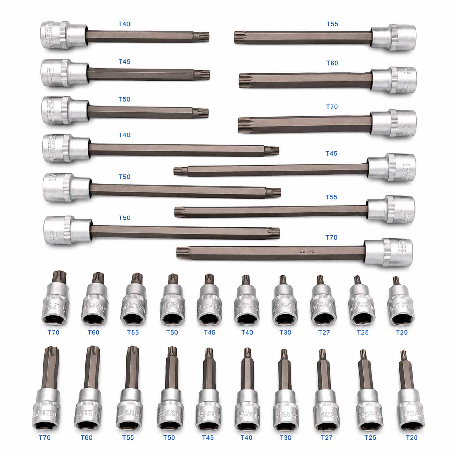 Комплект дълги торкс битове 1/2" 32 броя GEBO TOOLS