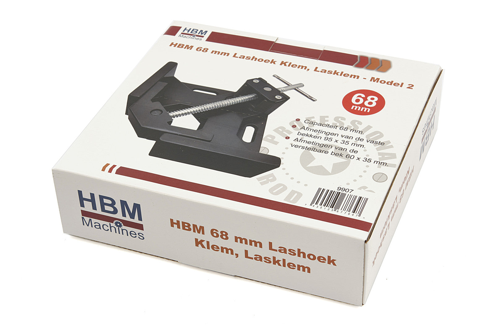 Заваръчна ъглова стяга, 90 градуса, 68 мм, PREMIUM, HBM MACHINES Холандия