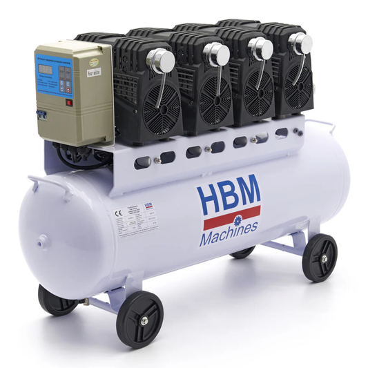 Безшумен компресор HBM без шум, без масло 120 л 8 bar