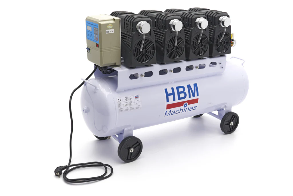 Безшумен компресор HBM без шум, без масло 120 л 8 bar