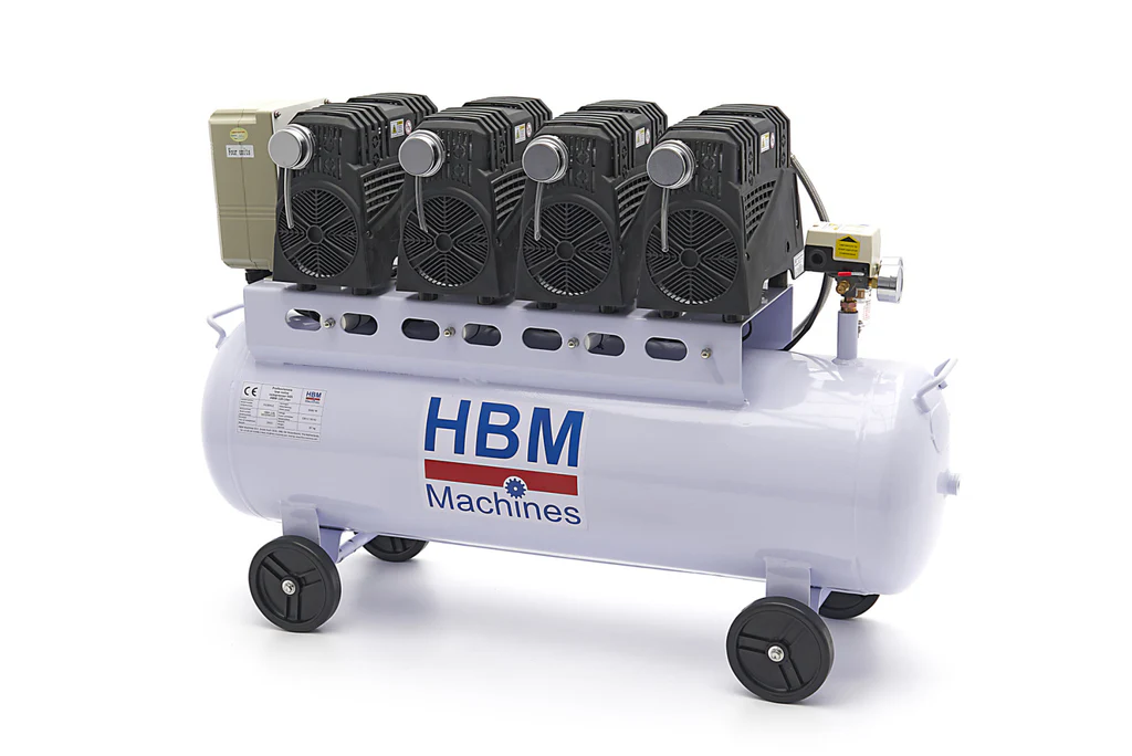 Безшумен компресор HBM без шум, без масло 120 л 8 bar