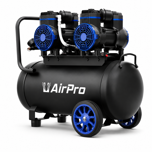 Безшумен компресор, намален шум, без масло, 2х1.8CP 40 л AIRPRO