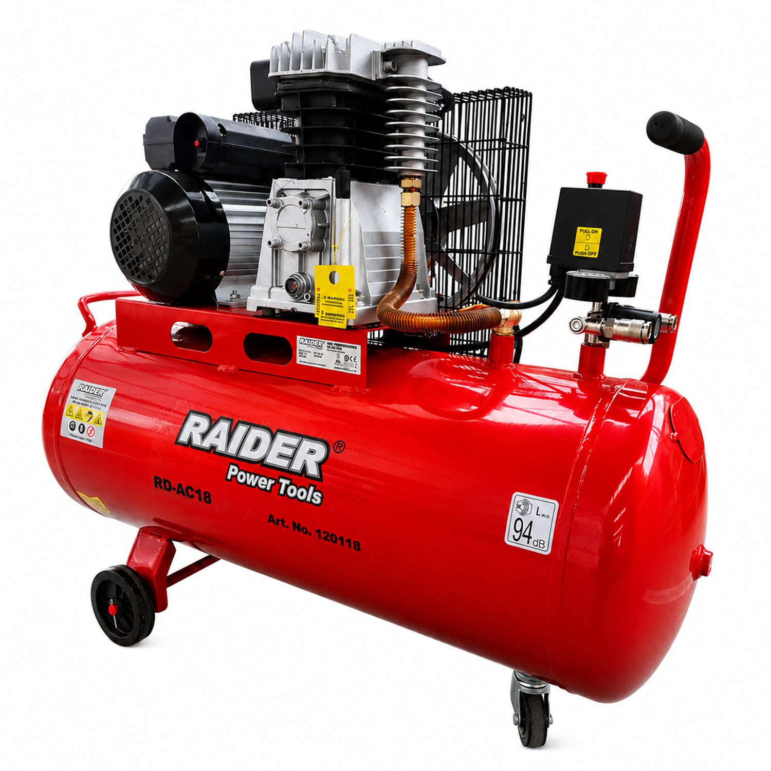 Въздушен компресор 100 л 3CP 220V RAIDER