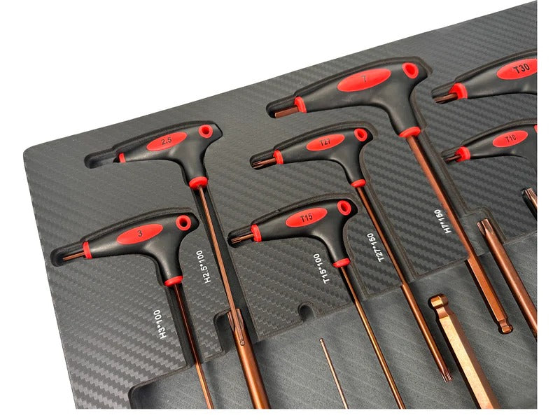 Модул за шкаф с торкс имбус в инч с дръжка Т, 18 части GEBO TOOLS