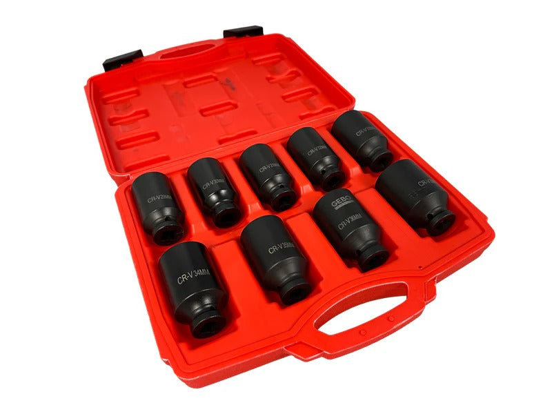 Комплект ударни вложки 1/2" за планетарни, 9 броя, 29-38 мм GEBO TOOLS