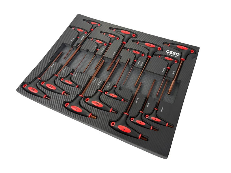 Модул за шкаф с торкс имбус в инч с дръжка Т, 18 части GEBO TOOLS