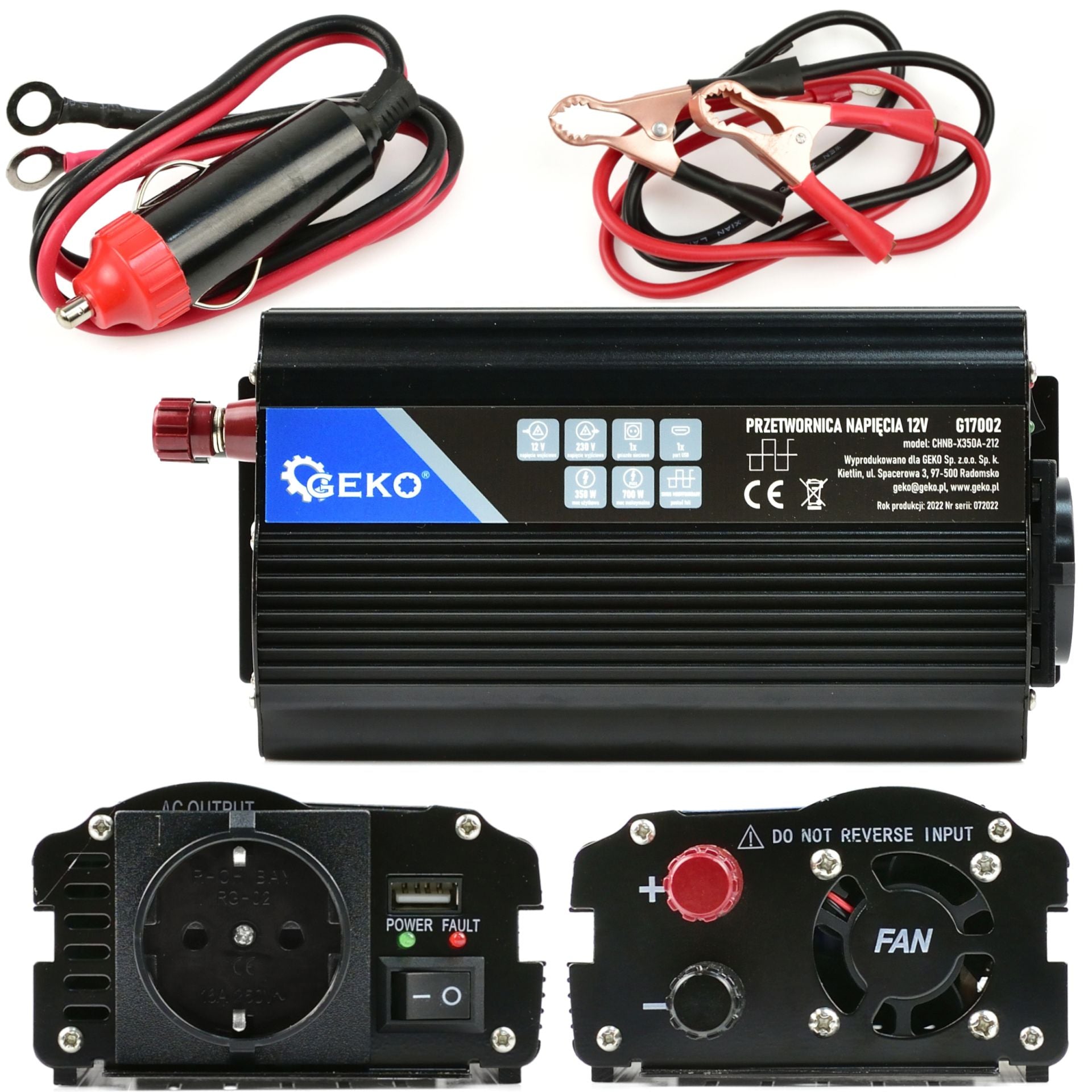 Инверторен преобразувател за напрежение 12-220V 350/700W