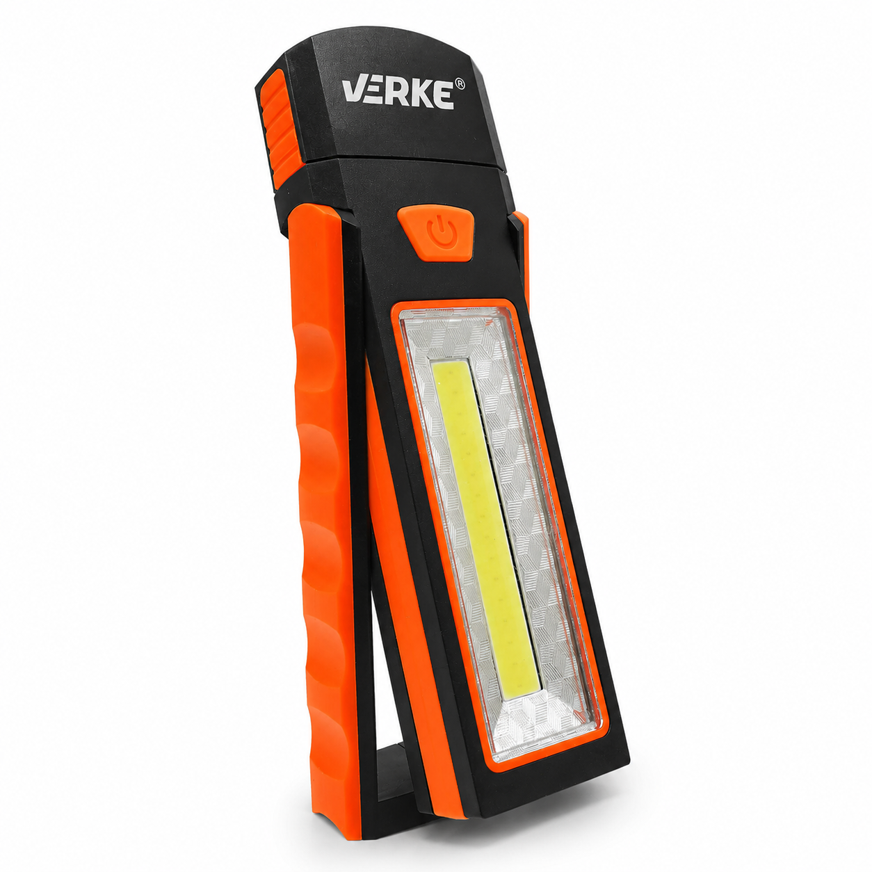 LED работна лампа COB 160 lm + 50 lm VERKE – магнитна, с кука, въртяща се глава на 90°